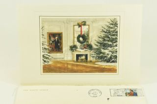 Vintage 1986 President Ronald Reagan White House Christmas Card T.  W.  Jones Art