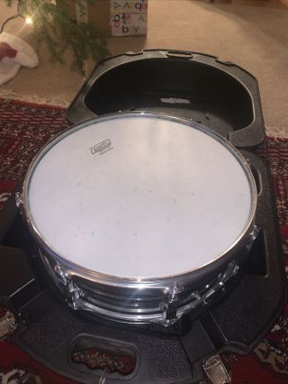 Vintage Ludwig Acrolite Black Galaxy Snare Drum 14x5 Black Silver W Case Stand 3