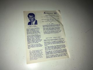 Robert Kennedy Campaign Brochure 1968 Rfk Bethesda Md Montgomery County Democrat