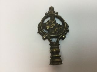 Vintage Antique Old Cast Iron Floral Ornate Lamp Finial Shade Finial Large Knob