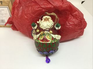 Jim Shore Roly Santa With String Of Bells Hanging Ornament 4014457 2009