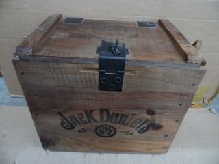 Jack Daniels Old No 7 Vintage Locking Wooden Crate Box W/ Lid & Rope Handles 13 "