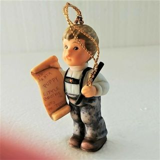 Vintage Goebel Berta Hummel Figurine Christmas Ornament " Letter To Santa " 1997