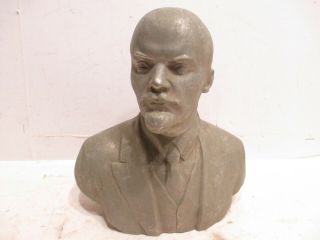 Lenin Bust Statue Metal Made N Russia Cond 7 1/2 " Tall - - -