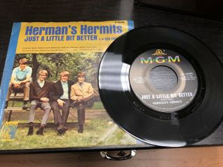 Hermans Hermits 45 Record Just A Little Bit Better Great Grade