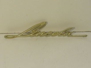 Vintage Lincoln Gold Color Emblem Sign Badge Nameplate Script Metal Ornament