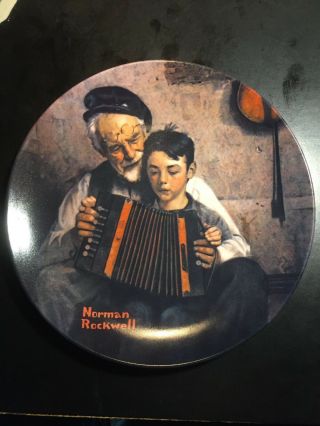 Norman Rockwell Plate Music Maker Accordion 1981 Limited Edition Knowles/retired