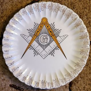 Masonic Dinner Plate 9 7/8 " Wide By Sanders Mfg Co.  Tenn 1950 