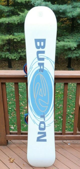Vintage Burton 161cm Air 6.  1 Complete Snowboard Wood Core Freestyle Bindings VTG 2