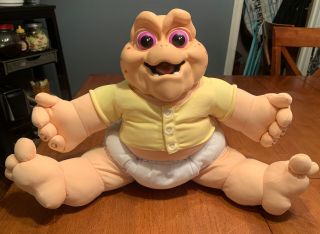Vtg 1991 Hasbro Talking Baby Sinclair Dinosaur 7190 Doll.  Great Audible &