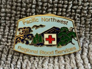 American Red Cross Pacific Northwest Regional Blood Services Pin Pinback