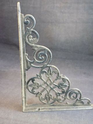 Vintage Wrought Iron Plant Hanger Ornate Decorative Steel Shelf Support Bracket