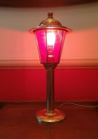 Unusual Brass Christmas Garden Lantern Light Lamp Project Vintage Coach Retro