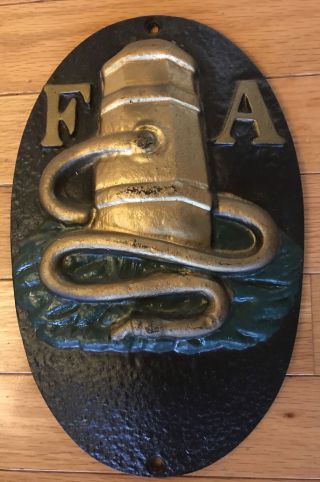 Vintage Cast Iron Fire Mark Insurance Association Of Philadelphia Fa Plaque
