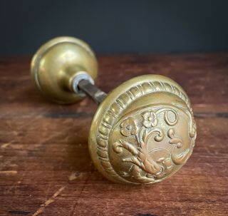 1890s Antique Russell & Erwin " De Bercy " Brass Door Knobs,