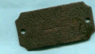 1889 Brunswick Ga Dog Tag Brass Dug With Metal Detector 1 1/2 X 3/4 In No 138
