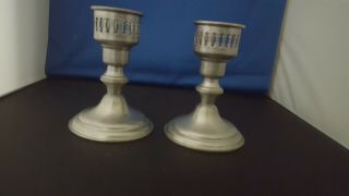 Vintage Empire Weighted Pewter Candle Holders Candle Sticks 4 3/4 "