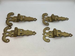 Vintage Ornate Brass Door Hinges 5.  5 " Long And 3.  5 " Wide