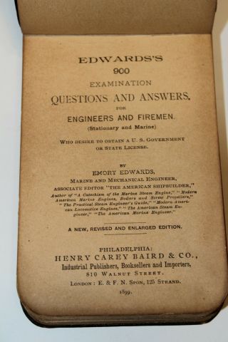 1899 Edward ' s Examination Questions Answers for Engineers and Firemen 2