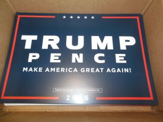 Donald Trump Mike Pence For President Make America Great Again 2016 Sign Poster
