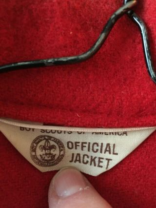 Vintage Boy Scout BSA Red Wool Coat Official Jacket 1970s Size 38 3