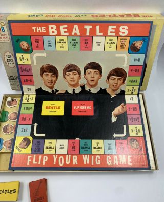 Vtg The Beatles Flip Your Wig Board Game 1964 Milton Bradley Complete Fab Four