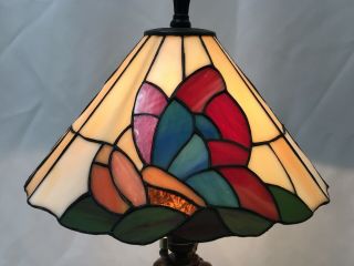 Vtg Stained Slag Glass Lamp Shade Butterfly Antique Tiffany Style 13 
