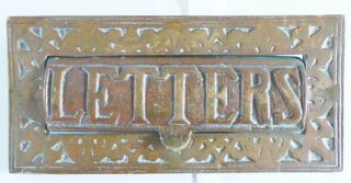 Victorian 19th Century Brass / Bronze Letter Box Door Knocker - Ornate