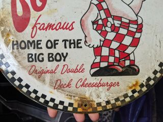 VINTAGE BIG BOY BOB ' S BURGER PORCELAIN RESTAURANT FAST FOOD ADVERTISING SIGN 3