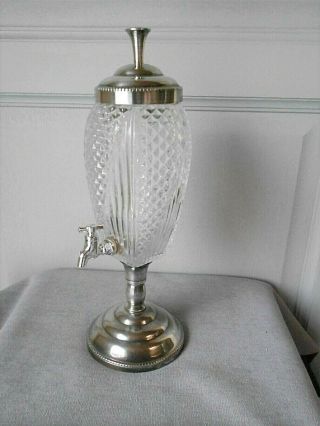 French Vintage Metal & Cutted Glass Absinthe Fountain