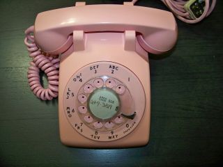 Pink Rotary Desk Phone Vintage Western Electric 500 Bell System Telephone 10 - 68