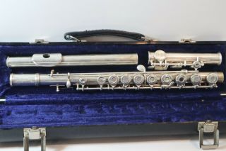 Gemeinhardt M3 Solid Silver Open Hole Flute With Case Elkhart,  Ind Vintage