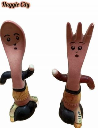 Fork and Spoon Vintage salt and pepper shakers 2