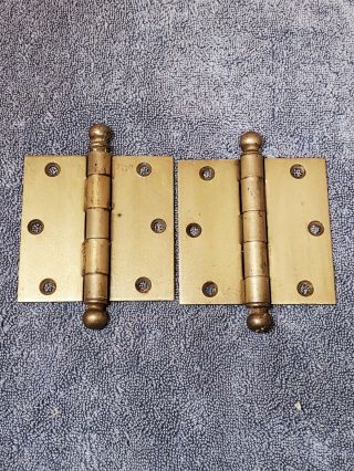 Vintage Stanley Sweetheart Sw Cannon Ball 3.  5 " Hinges,  Salvaged