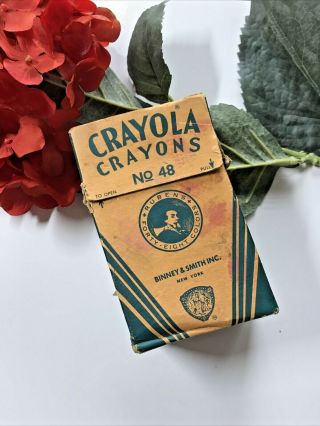 VTG Crayola Gold Medal Crayons 48 Ct Box Binney & Smith - 3 RARE COLORS 3