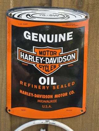 Vintage Harley Davidson Motorcycles Oil Porcelain Metal Sign Usa Gas Station