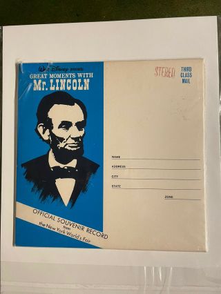 1964/65 N.  Y.  W.  F Great Moments With Lincoln Record Disney Illinois Pavilion