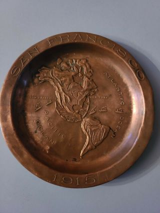 1915 San Francisco Panama Pacific International Expo Souvenir Copper Tray