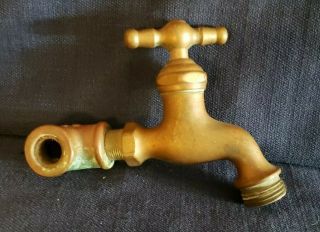 Vintage Brass Water Spigot Faucet Sillcock Bib Marked Pb