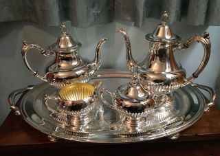 Vintage Oneida Silverplate Tea/coffee Service Set 5 Piece Set
