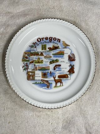 Oregon 9 3/8” Vintage Collectable Souvenir State Collector Plate