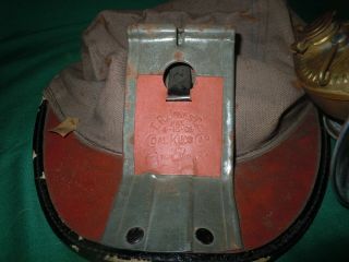 Vtg 1924 Miners Hat w/ Carbide Lamp & Holder Coal King Cap WILKES BARRE PA 3