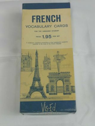 Vintage Vis - Ed French Vocabulary Cards For The Language Student Travel Tourism