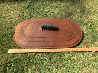 Vintage Wash Tub / Boiler Lid,  Very Shabby,  Wood Handle,  Rustic Country