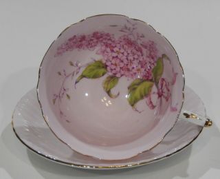 Vintage Paragon Pink Lilacs Bouquet Cup & Saucer Pink Colorway Hand Decorated