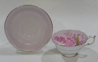 Vintage PARAGON PINK LILACS BOUQUET CUP & SAUCER Pink Colorway Hand Decorated 3