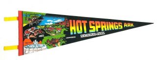 Vintage Hot Springs Arkansa National Park Souvenir Felt Pennant Travel Banner