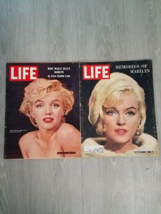 2 Life Magazines April 12,  1968 & Aug 7,  1964 Marilyn Monroe Cover