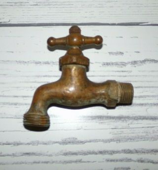 Vintage Brass Outdoor Water Faucet Spigot Spout