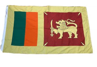 Vintage Sri Lanka Ceylon Bulldog 100 Cotton Bunting Flag Orange Yellow Green 3x5